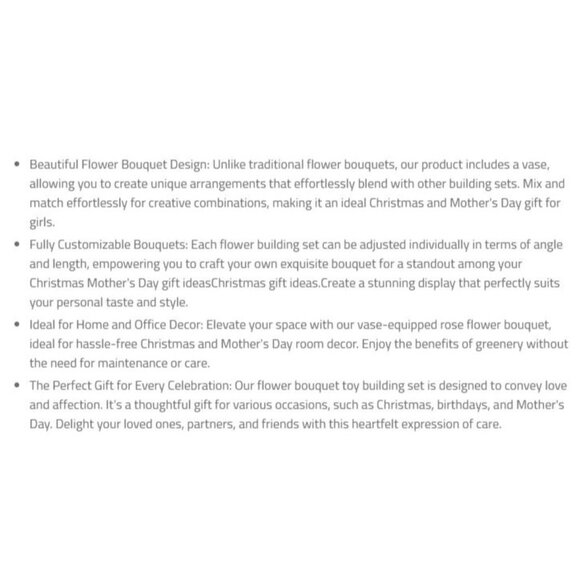 EDUCIRO Flowers Bouquet Building Decoration Set (818 PCS) Christmas Mother's Day - Picture 4 of 9